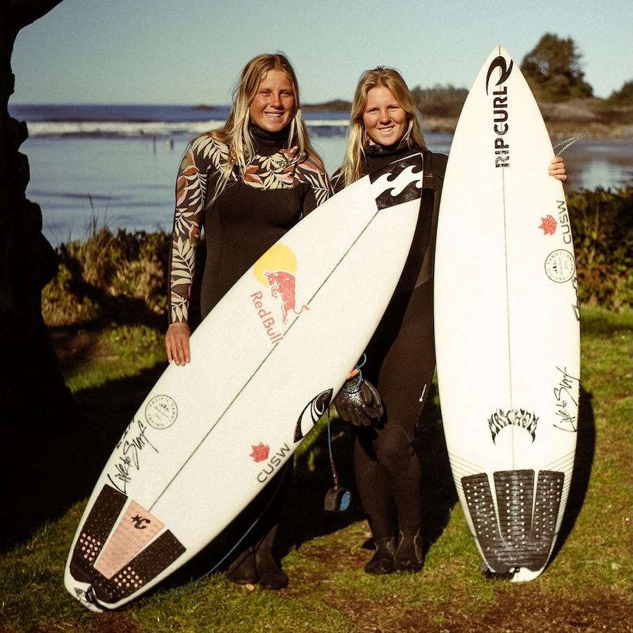 Sanoa and Mathea Olin - Tofino, BC surfers - proudly sponsored by Pacific Sands Beach Resort